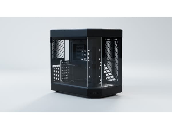 HYTE Y60 - Mid tower - utökad ATX - genomskinlig sidopanel (härdat glas) - ingen strömförsörjning (ATX) - svart - USB/ljud