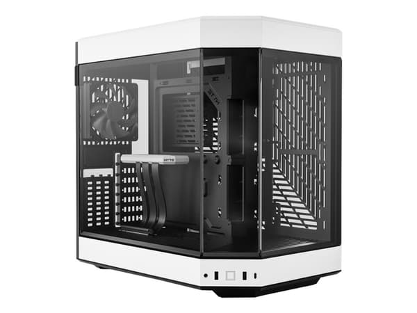 HYTE Y60 - Mid tower - utvidet ATX (E-ATX) - sidepanel med vindu (herdet glass) - ingen strømforsyning (ATX) - hvit - USB/lyd Sort, Hvit