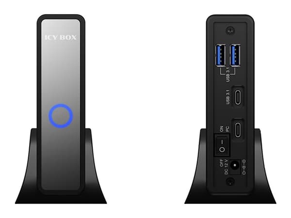 ICY BOX IB-382H-C31 - Lagringspakke - 2,5", 3,5" - SATA 6 Gb/s - USB 3.2 (Gen 2) - svart