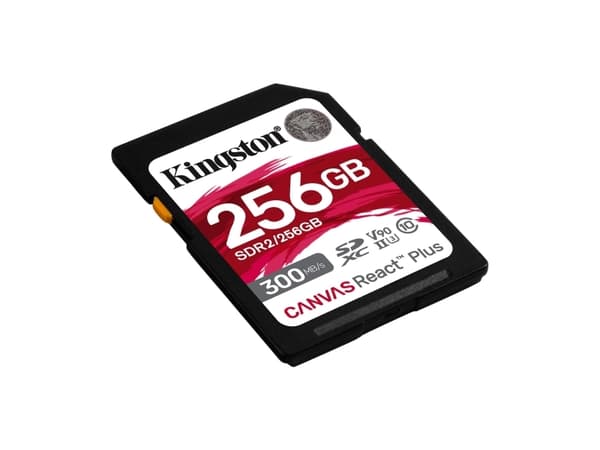 Kingston Canvas React Plus - Flashminnekort - 256 GB - Video Class V90 / UHS-II U3 / Class10 - SDXC UHS-II