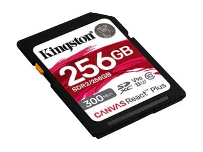 Kingston Canvas React Plus - Flashminnekort - 256 GB - Video Class V90 / UHS-II U3 / Class10 - SDXC UHS-II
