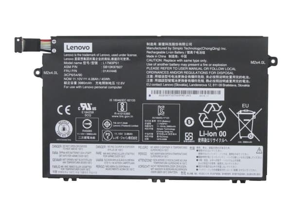 Lenovo - Batteri til bærbar PC - 1 x batteri - litiumion - 3-cellers - 45 Wh - FRU - for ThinkPad E495 20NE; E595 20NF
