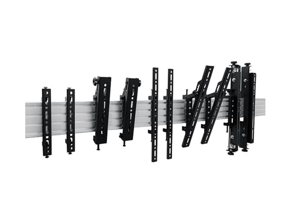 B-TECH BT8390 - Monteringskomponent (horizontal mounting rail) - för platt panel/AV-utrustning - aluminium - svart - väggmonterbar, stångmontering, k