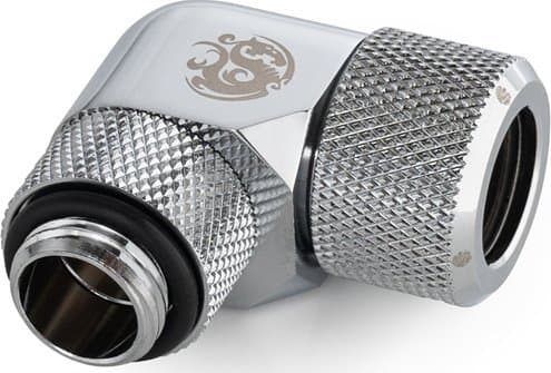 Bitspower BP-E90RMLA12, Letku, Messinki, Hopea, 1/4", 90°, 1,2 cm
