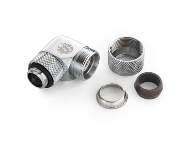 Bitspower BP-E90RMLA12, Letku, Messinki, Hopea, 1/4", 90°, 1,2 cm