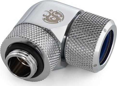 Bitspower BP-E90RMLA14, Slangesett, Messing, Sølv, 1/4", 90°, 1,4 cm