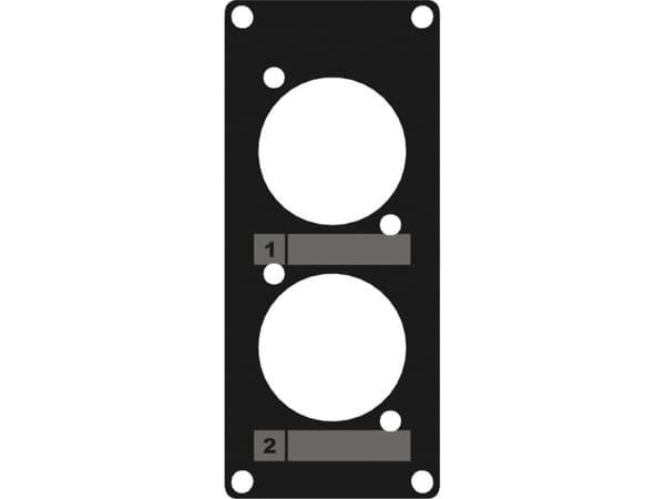 Caymon CAYMON CASY105/B CASY 1 space cover plate - 2x D-size holes Black version