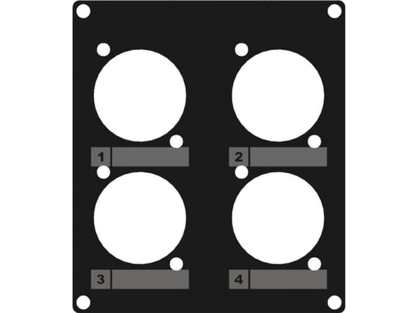 Caymon CAYMON CASY203/B CASY 2 space cover plate - 4x D-size holes Black version