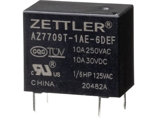 Zettler Electronics AZ7709T-1AE-6DEF Powerrelæ 6 V/DC 10 A 1 stk