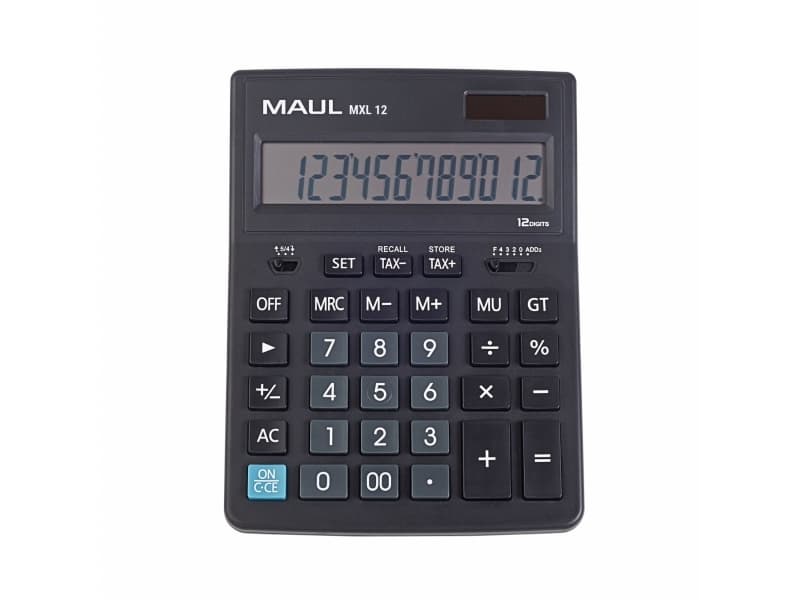 MAUL MXL 12, Skrivbord, Display, 12 siffror, 1 linjer, Batteri, Svart