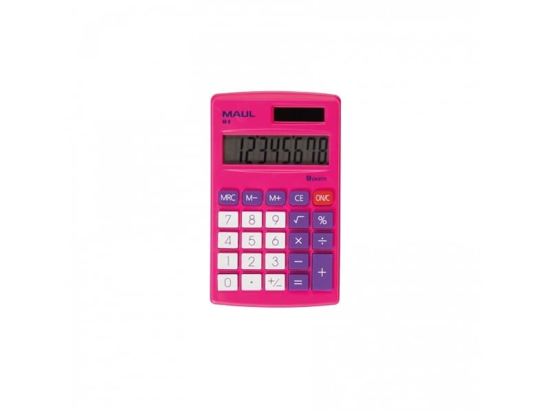 Maul M 8 Pocket Calculator Pink Display (set): 8 Batteridrivna, solcellsdrivna