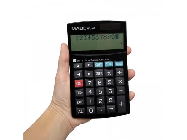 MAUL MTL 600, Desktop, Skjerm, 12 sifre, Batteri, Sort