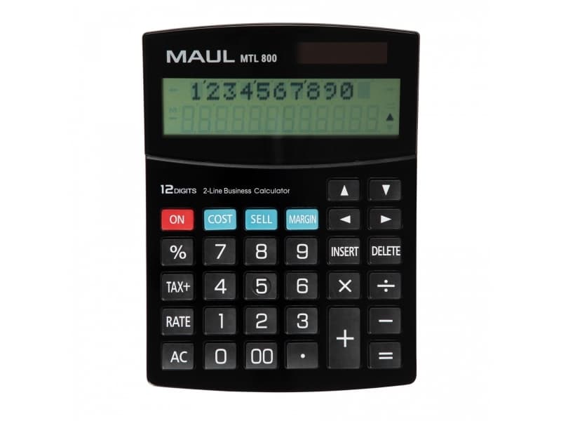 MAUL MTL 800, Skrivbord, Display, 12 siffror, Batteri, Svart