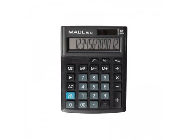 MAUL MC 12, Lomme, Skjerm, 12 sifre, 1 linjer, Batteri, Sort Sort