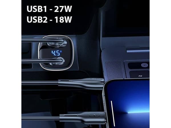 Lader Usams Ład. samme C29 45W 2xUSB-A Fast Charge lys gull/lys gull CC154CC01(US-CC154)