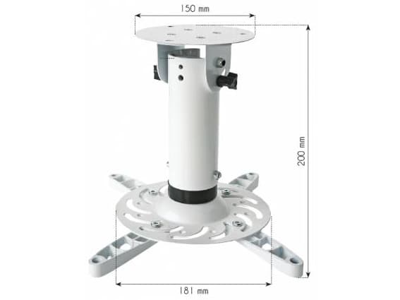 TECHly - Konsol - för projektor - aluminium, stål - vit - takmonterbar