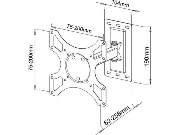 SBOX LCD-2901 - Monteringssett (svivelveggmontering) - for flatpanel - skjermstørrelse: 19"-37"