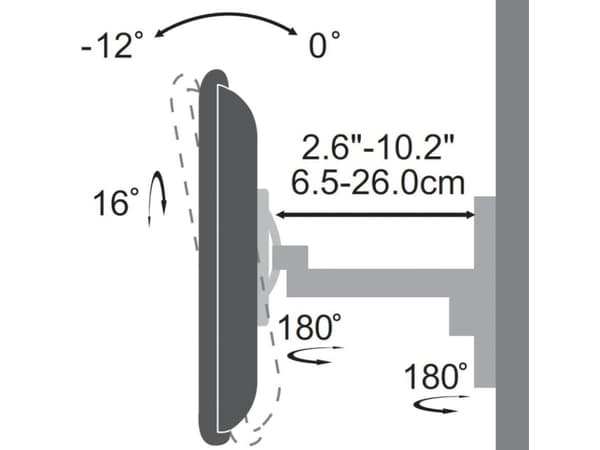 SBOX LCD-2901 - Monteringssett (svivelveggmontering) - for flatpanel - skjermstørrelse: 19"-37"