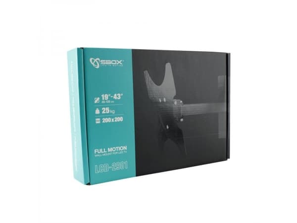SBOX LCD-2901 - Monteringssett (svivelveggmontering) - for flatpanel - skjermstørrelse: 19"-37"