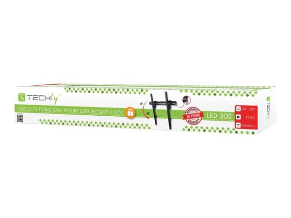 TECHly - Brakett - for LCD-skjerm - låsbar - svart - skjermstørrelse: 23"-55" - monteringsgrensesnitt: inntil 400 x 400 mm - veggmonterbar Sort