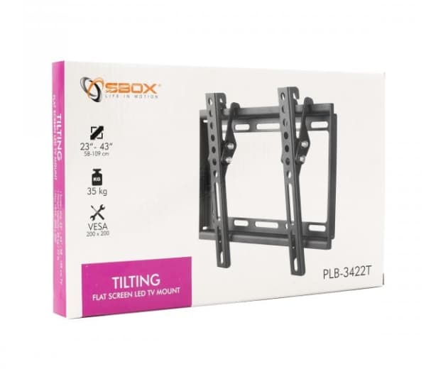 SBOX PLB-3422T, 58,4 cm (23"), 109,2 cm (43"), 35 kg, 200 x 200 mm, 200 x 200 mm, Sort