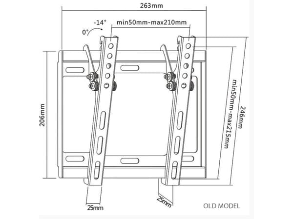 SBOX PLB-3422T, 58,4 cm (23"), 109,2 cm (43"), 35 kg, 200 x 200 mm, 200 x 200 mm, Sort
