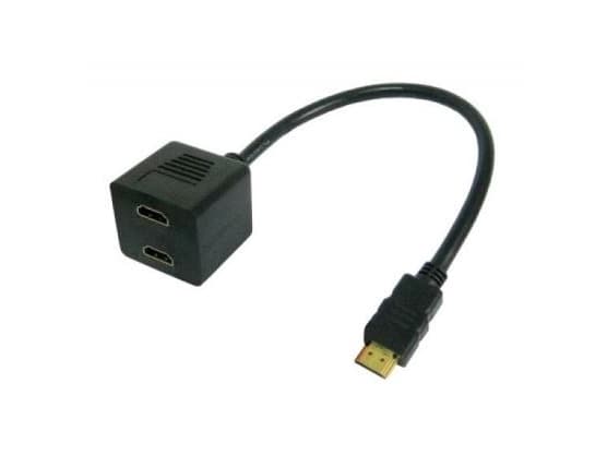 Techly 0.3m HDMI - 2x HDMI M/F, 0,3 m, HDMI Typ A (standard), 2 x HDMI Type A (Standard), Svart