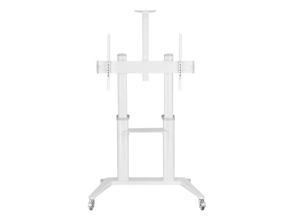 Techly ICA-TR49W, Multimediakärry, Valkoinen, Alumiini, Muovi, Terästä, Litteä paneeli, 140 kg, 5 kg