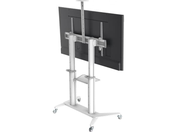 Techly ICA-TR49W, Multimediakärry, Valkoinen, Alumiini, Muovi, Terästä, Litteä paneeli, 140 kg, 5 kg