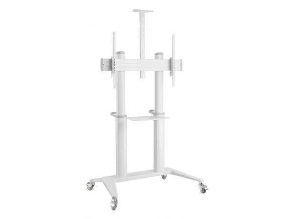Techly ICA-TR49W, Multimediakärry, Valkoinen, Alumiini, Muovi, Terästä, Litteä paneeli, 140 kg, 5 kg