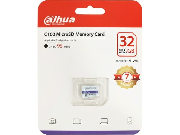 Dahua Technology C100, 32 GB, MicroSDHC, Klass 10, UHS-I, 95 MB/s, 25 MB/s