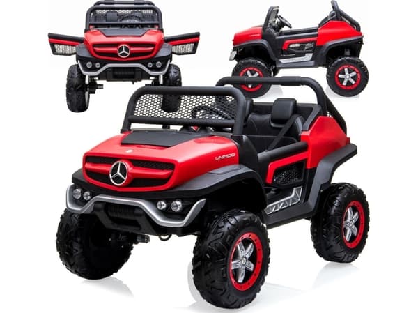 Lean Sport Batteribil Mercedes Unimog Röd