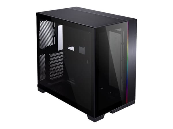 Lian Li O11 Dynamic Evo - Mid tower - utvidet ATX (E-ATX) - sidepanel med vindu (herdet glass) - ingen strømforsyning - moderne svart - USB/lyd