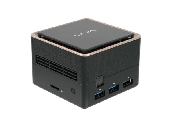 ECS LIVA Q3 Plus - Mini PC - Ryzen Embedded V1605B / 2 GHz - RAM 4 GB - SSD - eMMC 128 GB - Radeon Vega 8 - GigE - WLAN: 802.11a/b/g/n/ac, Bluetooth