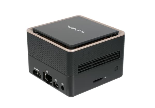 ECS LIVA Q3 Plus - Mini PC - Ryzen Embedded V1605B / 2 GHz - RAM 4 GB - SSD - eMMC 128 GB - Radeon Vega 8 - GigE - WLAN: 802.11a/b/g/n/ac, Bluetooth
