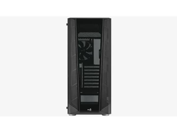 AeroCool Prism - Mid tower - ATX - genomskinlig sidopanel (härdat glas) - ingen strömförsörjning (ATX) - svart - USB/ljud