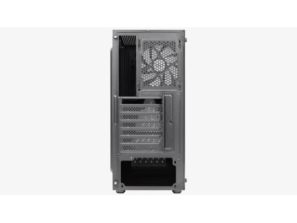 AeroCool Delta - Mid tower - ATX - genomskinlig sidopanel (härdat glas) - ingen strömförsörjning (ATX) - svart - USB/ljud