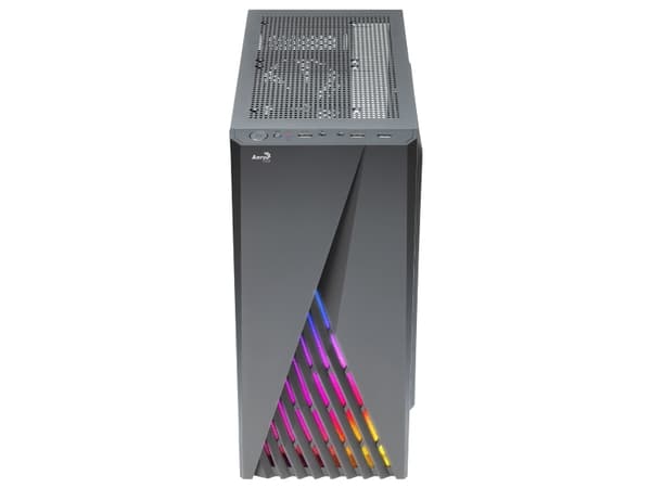 Aerocool PGS Delta - Mid tower - ATX - genomskinlig sidopanel (akryl) - ingen strömförsörjning (ATX) - svart - USB/ljud