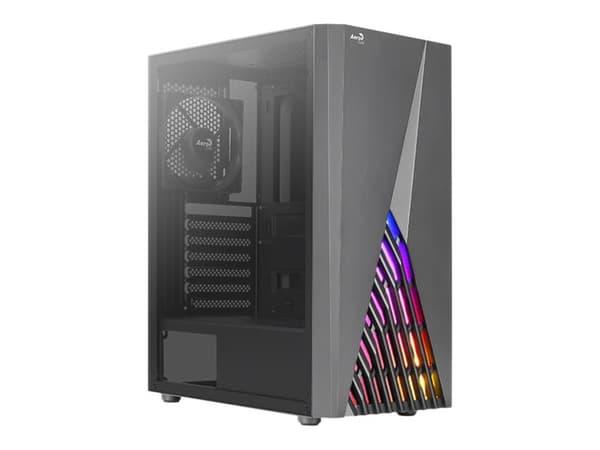 Aerocool PGS Delta - Mid tower - ATX - genomskinlig sidopanel (akryl) - ingen strömförsörjning (ATX) - svart - USB/ljud Svart