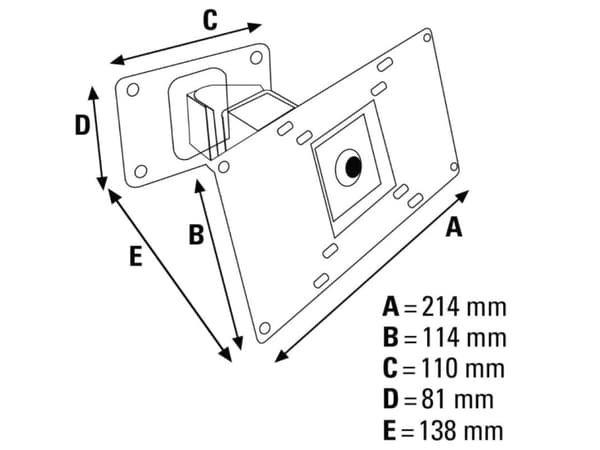 Hama LCD Wall Bracket, VESA 200x100, black, 25 kg, Musta