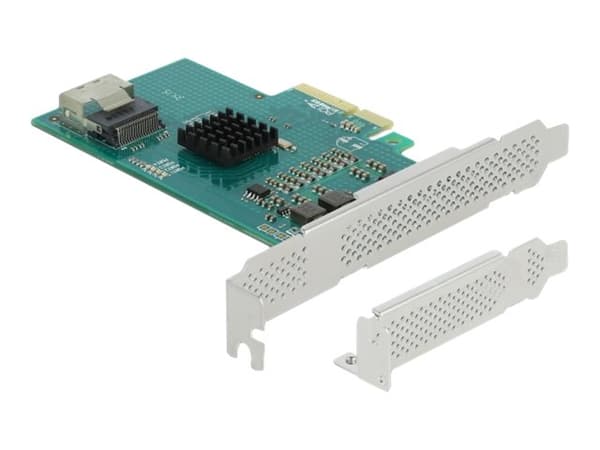 Delock - Kontrollerkort (RAID) - 4 Kanal - SATA 6Gb/s - låg profil - RAID 0, 1, 10 - PCIe 2.0 x4