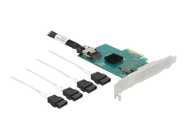 Delock - Kontrollerkort (RAID) - 4 Kanal - SATA 6Gb/s - låg profil - RAID 0, 1, 10 - PCIe 2.0 x4