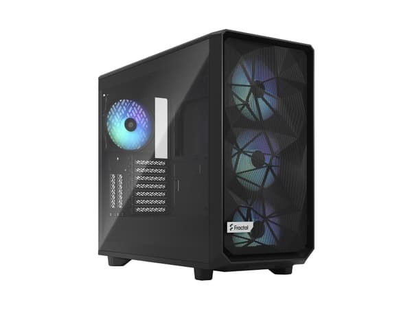 Fractal Design Meshify 2 RGB - Tower - utökad ATX - genomskinlig sidopanel (härdat glas) - ingen strömförsörjning (ATX) - svart TG ljus ton - USB/lju
