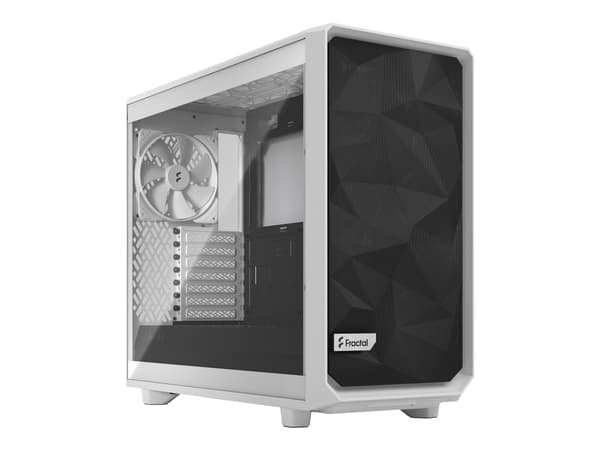 Fractal Design Meshify 2 Lite - Tower - utökad ATX - genomskinlig sidopanel (härdat glas) - ingen strömförsörjning (ATX) - vit TG genomskinlig ton - Vit