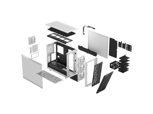 Fractal Design Meshify 2 RGB - Tower - utvidet ATX (E-ATX) - sidepanel med vindu (herdet glass) - ingen strømforsyning (ATX) - hvit TG-klar fargetone