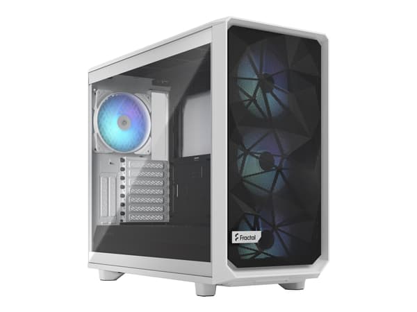 Fractal Design Meshify 2 RGB - Tower - utvidet ATX (E-ATX) - sidepanel med vindu (herdet glass) - ingen strømforsyning (ATX) - hvit TG-klar fargetone