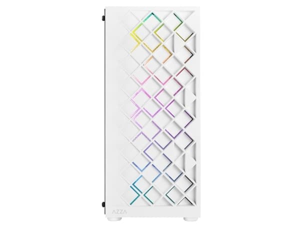 AZZA Spectra - Mid tower - ATX - genomskinlig sidopanel (härdat glas) - ingen strömförsörjning (ATX) - vit - USB/ljud
