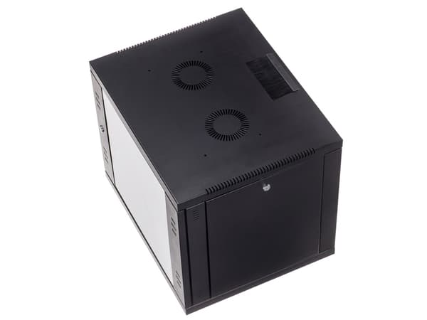 Alantec 19" 9U seinäkaappi 450 mm lasinen pohja musta