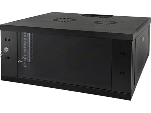 Alantec 19" 9U väggmonterat skåp 450 mm glasbotten svart