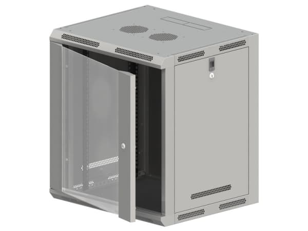 ALANTEC - Skåp - väggmontering, golvmontering - grå - 12U - 19"